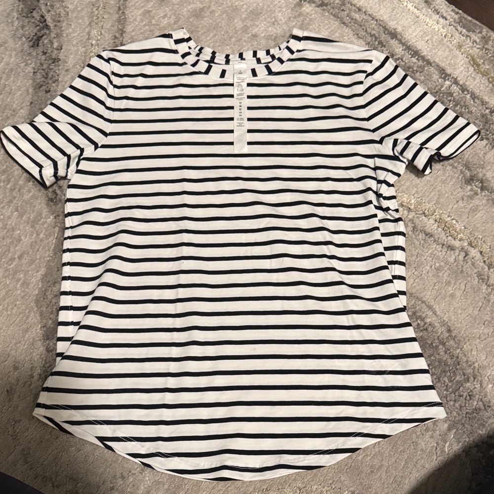lululemon athletica Black and White Striped Tee